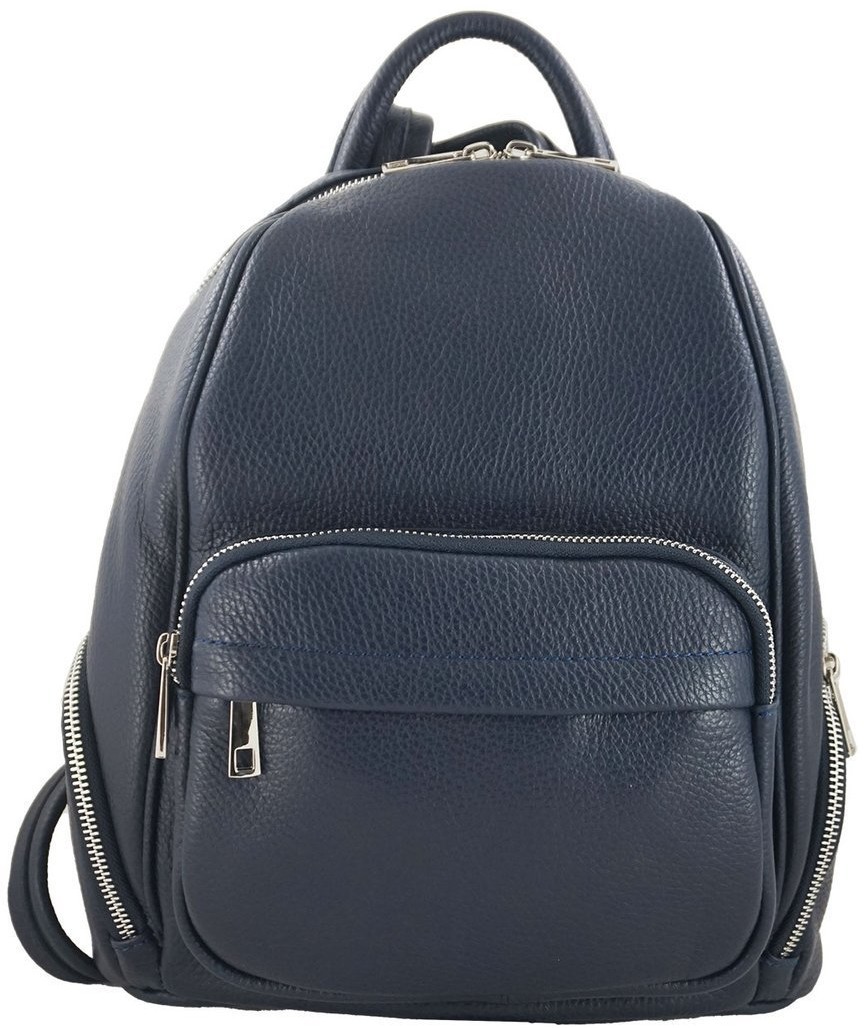 Barberini's Plecaki skórzane damskie CASUAL - Granatowy 857-4