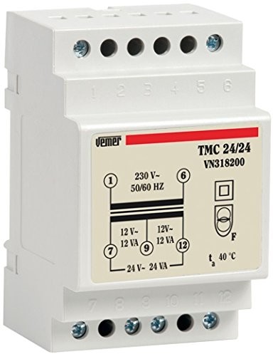 Vemer TMC 24/24 trasf. 24 VA con.230/0  12  24 V pr. przemiennego vn318200 VN318200