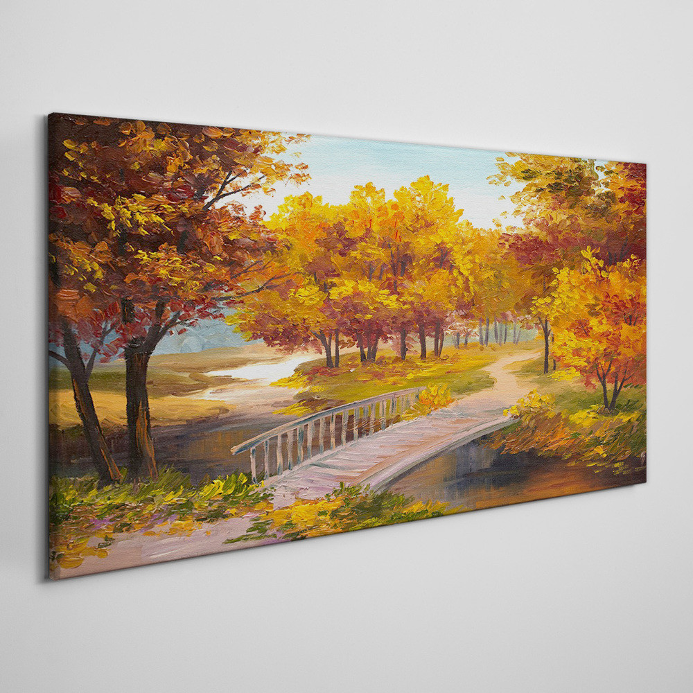 PL Coloray Obraz na Płótnie Park Drzewa Jesień Liście 120x60cm