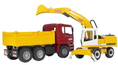 bruder BRUDER 02751  Man TGA Kipper i szufelka Bagger B102751