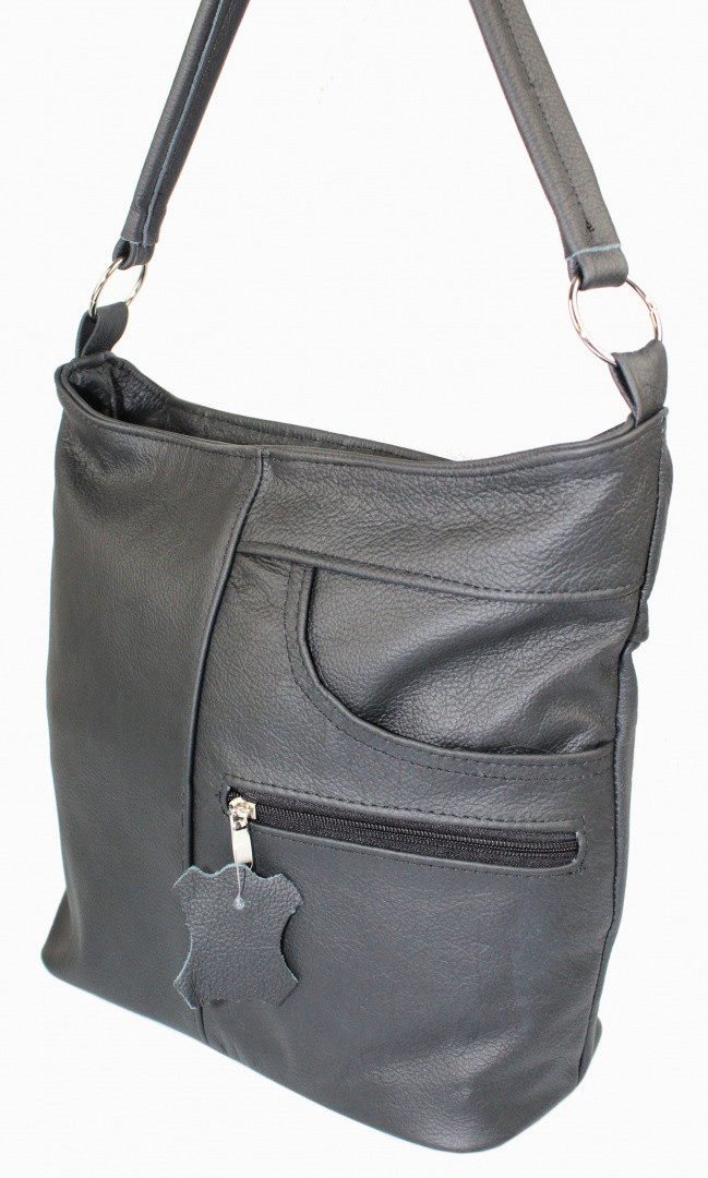 Magre (PL) Torebka Skórzana (PL) JANKA BIS II Listonoszka Skóra Naturalna CZARNA