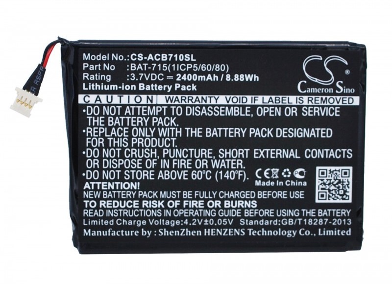 Zdjęcia - Pozostałe do tabletów CameronSino Acer Iconia B1-A71 / BAT-715 2400mAh 8.88Wh Li-Polymer 3.8V ( (1ICP5/60/80)