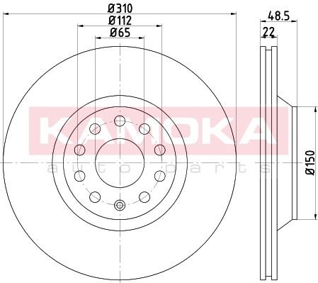 KAMOKA Tarcza hamulcowa 103227 103227