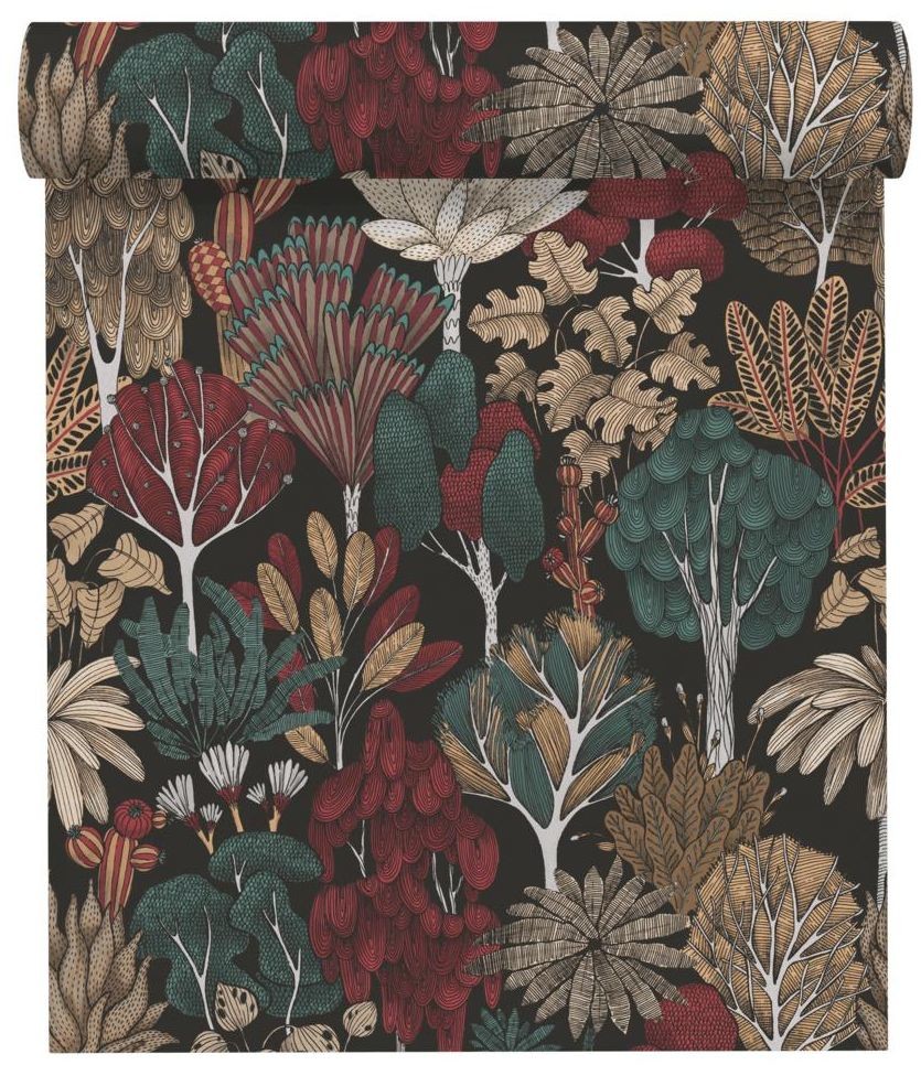 Tapeta Floral Impression 377576 brązowo-zielona winylowa na flizelinie