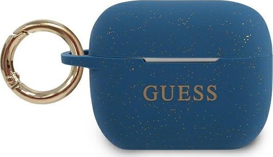 Guess Guess GUACAPSILGLBL AirPods Pro cover niebieski/blue Silicone Glitter GUACAPSILGLBL