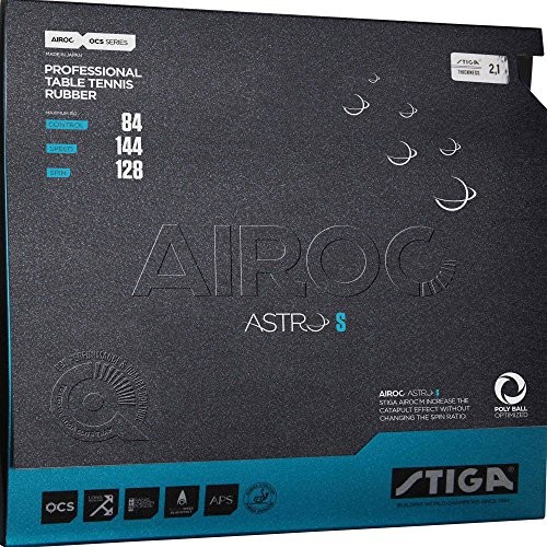 Stiga airoc Astro S 1, 9 MM Table Tennis Rubber, czarny, jeden rozmiar 1703-0601-19