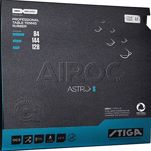 Stiga airoc Astro S 1, 9 MM Table Tennis Rubber, czerwony, jeden rozmiar 1703-0605-19