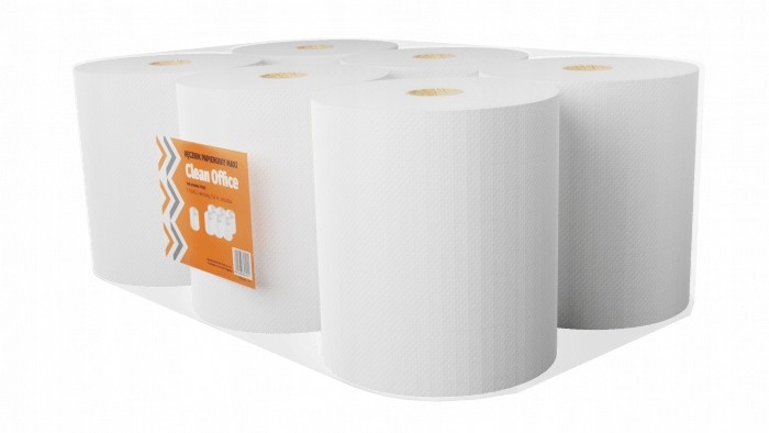 Clean Ręczniki papierowe duże rolki Office 6szt