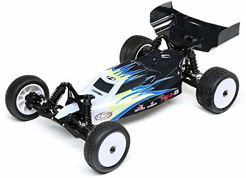 Losi RC Car 1/16 Mini-B Brushed RTR (Ready-to-Run, nie jest wymagany dodatkowy artykuł) 2WD Buggy, czarny/biały, LOS01016T2 LOS01016T2