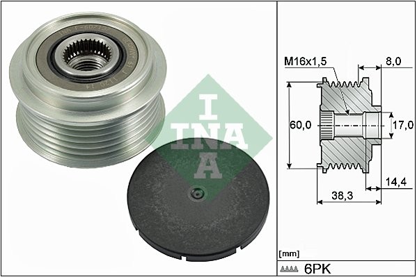 INA Alternator - sprzęgło jednokierunkowe INA 535 0289 10