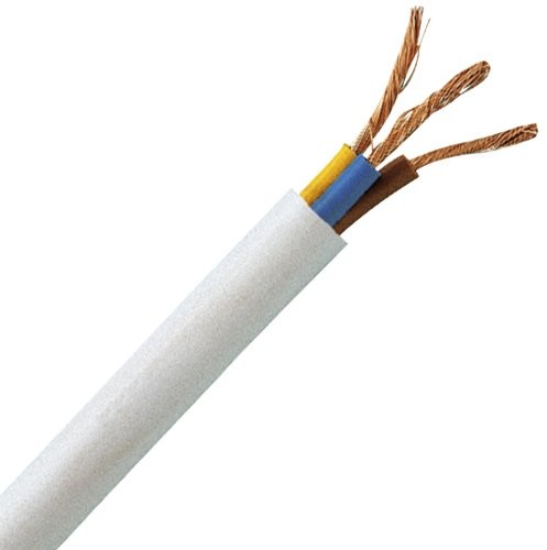 Kopp H05 VV-F 3G, przewód elastyczny, 1mm, 3-żyłowy, dostępny w kolorze białym i czarnym, różne długości do wyboru (152425001)