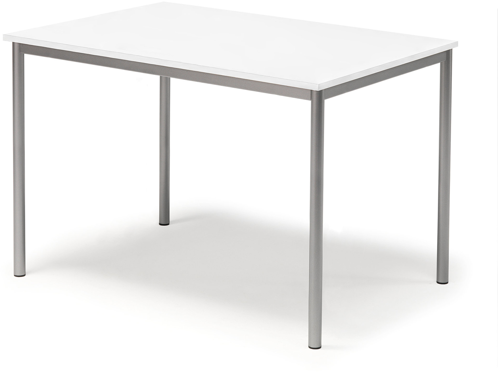 AJ Produkty Biurko SONITUS, 1200x800x760 mm, biały laminat, szary aluminium