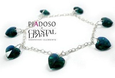 Swarovski Arande Bransoletka SREBRO Emerald AB CERTYFIKAT 1104029012