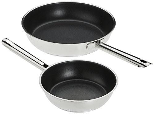 RÖSLE zestaw patelni 2-częściowy. 20/28 cm z powłoką zapobiegającą przywieraniu 2 , stal nierdzewna, 24 cm, 2 jednostek 13214