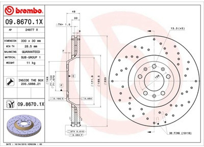 BREMBO 09.8670.1X 09.8670.1X