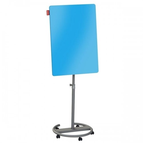 Flipchart mobilny 70x100cm suchościeralno magnetyczny szklany MEMOBE niebieski /MF009-52/ AM666-1
