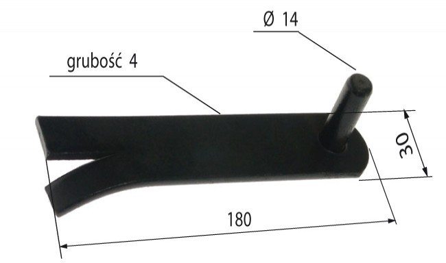Hak do zawiasy pasowej 25/40 w mur