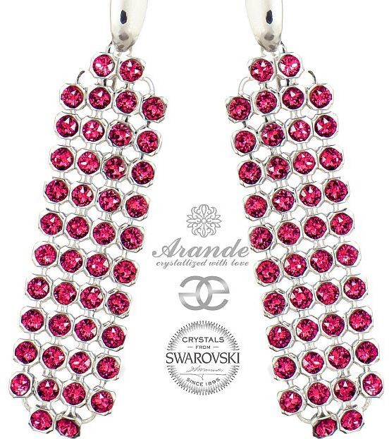 Swarovski kolczyki ROSE CRYSTALLIZED SREBRO