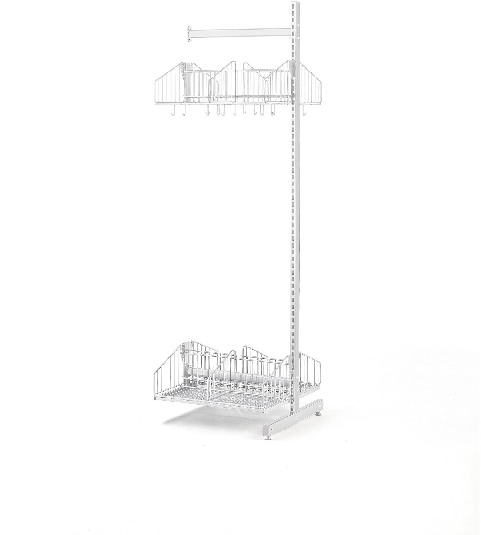 AJ Produkty Podłogowy regał do szatni TRD, moduł dodatkowy, 600x2000 mm, biały