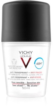 Vichy Homme Deodorant dezodorant roll-on przeciw białymi i żółtym plamom 48 godz 50 ml