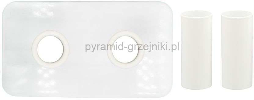 Vario Term ZESTAW MASKUJĄCY ROZETA PROSTOKĄTNA + TULEJE - białe Rozeta prostok.+tuleje-biale