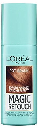 L'Oréal Paris Magic Retouch spray modelujący do nasady włosa, 1 szt. w opakowaniu (1x75 ml) 75 ml czerwono-brązowy A89658