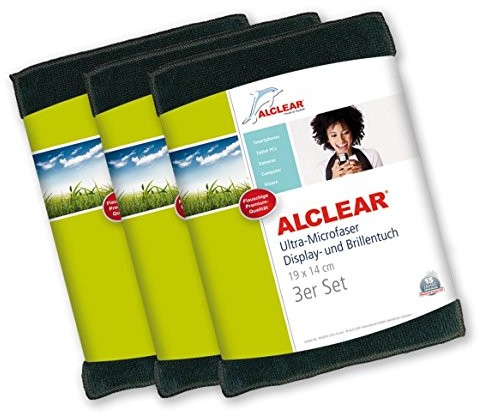 ALCLEAR Allear 950003A  ściereczka do wyświetlacza z mikrofibry do iPhone'a, iPada i iPoda, 19 x 14 cm, 3 szt. , antracytowy 950003a_3
