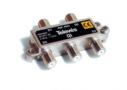 Televes Rozgałęźnik 4 wyjścia 5-1000MHz F 4531