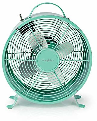 Nedis Wentylator stołowy wentylator 2-biegowy 20 W 25 cm 1,50 m metal turkusowy FNCL10TQ20