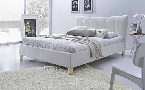 Halmar SANDY łóżko tapicerowane biały (2p=1szt)