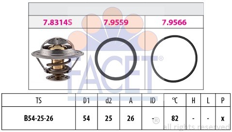 FACET Termostat, żrodek chłodzący 7.8314