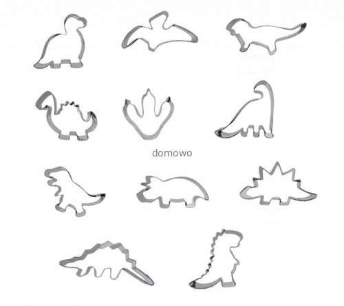 Inny METALOWE duże FOREMKI WYKRAWACZE DINOZAURY 11 szt