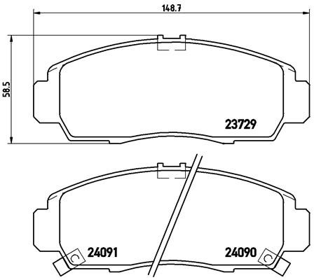 BREMBO Zestaw klocków hamulcowych, hamulce tarczowe P 28 034