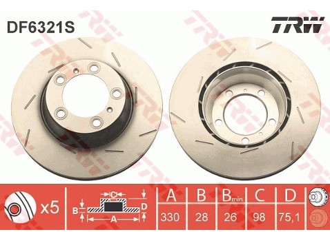 TRW Tarcza hamulcowa DF6321S