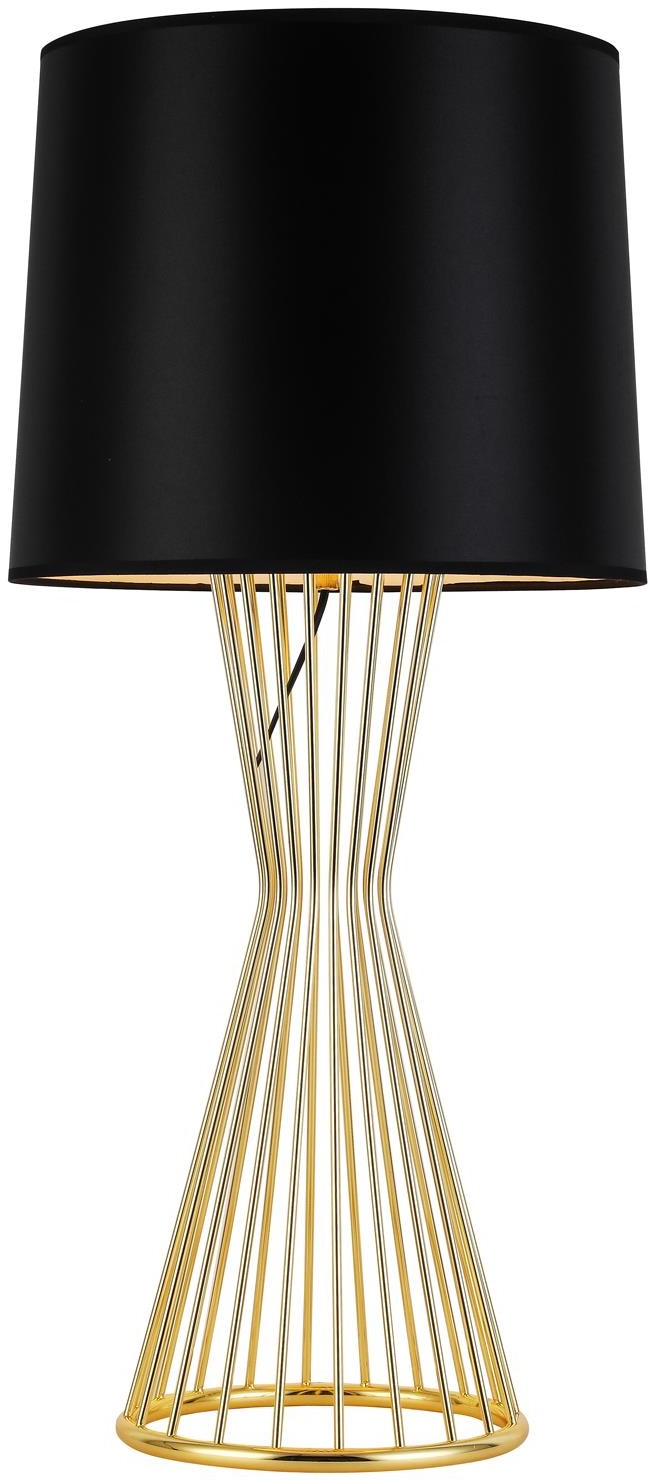 KKS Druciana lampa stojąca FILO MT1235 abażurowa nocna czarna złota