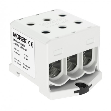 Geberit MOREK szynowa 6-95mm2 szara 6 otwor AL/CU 1000V TH35 1P MAA3095A10 Morek 4313 MAA3095A10
