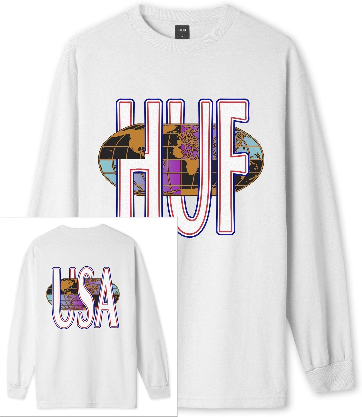 HUF t-shirt HUF QUAKE USA LS TEE White