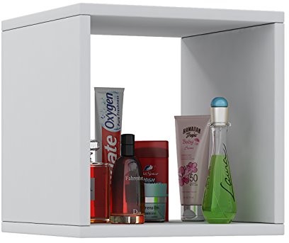 VCM bandola szafka wisząca, dekoracja drewniana, biały, 34 x 31 x 30 cm Bandola