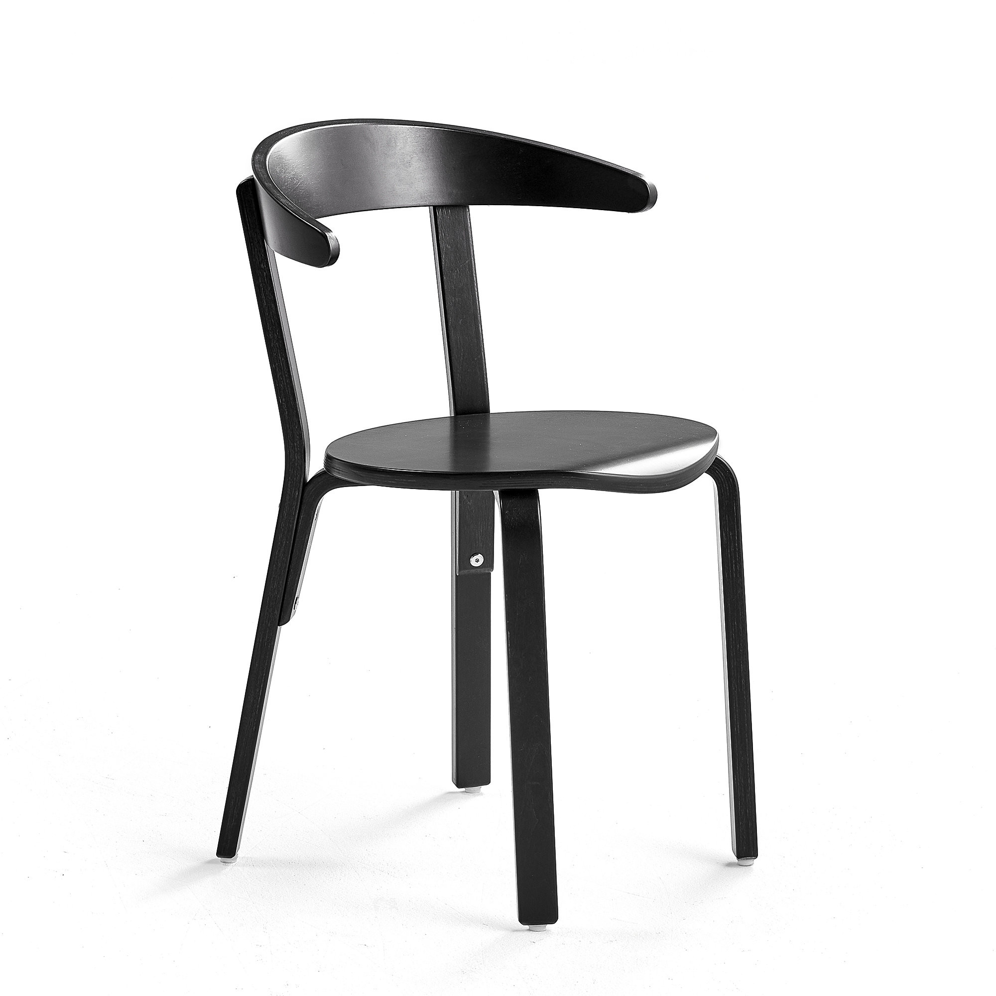 AJ Produkty Drewniane krzesło do stołówki LINUS, 450 mm, brzoza, fornir czarny