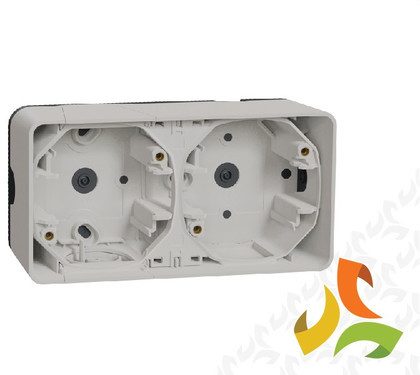 Schneider Electric MUREVA STYL Podstawa naścienna 2 podwójna pozioma IP55 biała MUR39914 MUR39914/SCH