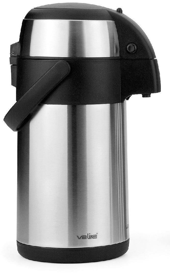 Valira Air Pot Inox, Termos konferencyjny z pompką, srebrno-czarny, 2,5 l