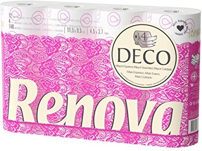 Renova papier toaletowy 4-warstwowy Biały dekorowane perfumowane  12 rolki 200043286