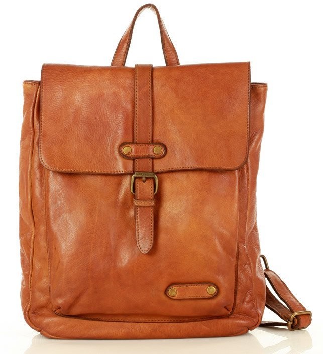 Marco Mazzini handmade MARCO MAZZINI Miejski plecak skórzany w stylu old look handmade leather brąz camel