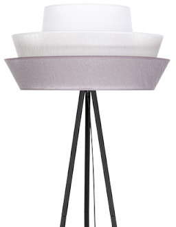Britop Podłogowa LAMPA loft AMAR 12670104 abażurowa OPRAWA okrągła na trójnogu czarna szara