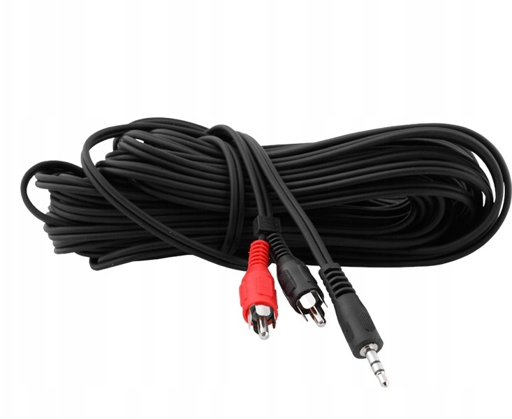 Kabel 2 Rca Jack 3.5mm 10m Przewód Wytrzymały Nowy
