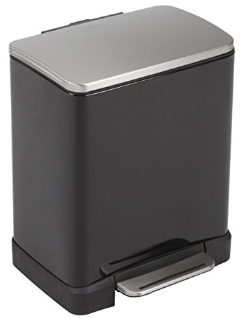EKO E-Cube 10 + 9 L Recycle wchodzi-kosz na śmieci, metalowa, matowa czarna, 32 x 36.6 x 44.5 cm VB 926819