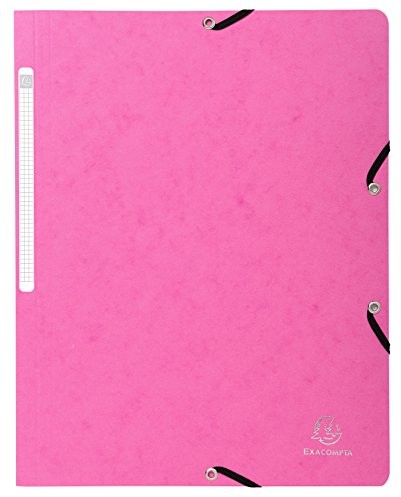 Exacompta 5560e Eckspannmappe (karton Manila firmy, 400 G, DIN A4) Fuchsia 3130630055600