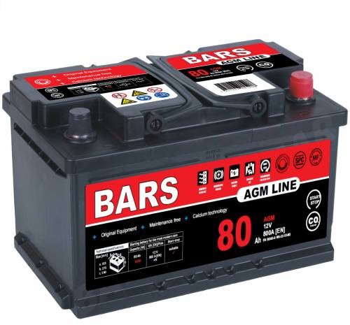 Fiamm Bars AGM Line 12V 80Ah 800A L4 Start&Stop BM80