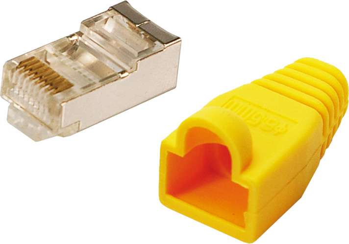 LogiLink Modular Plug CAT 5e Kink Protect.Sleeve yellow 100S - MP0015