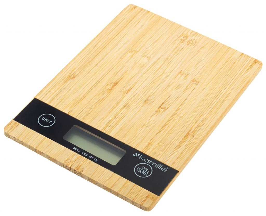 WAGA KUCHENNA LCD ELEKTRONICZNA BAMBUSOWA do 5 kg